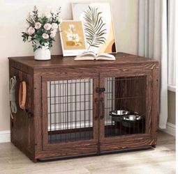 38 inch Wooden Dog Crate Furniture End Table