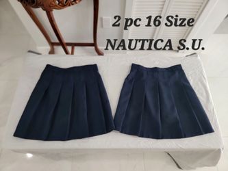 3 skirts blue school uniform. Size 16. Brand Nautica. I have only 3 skirts.