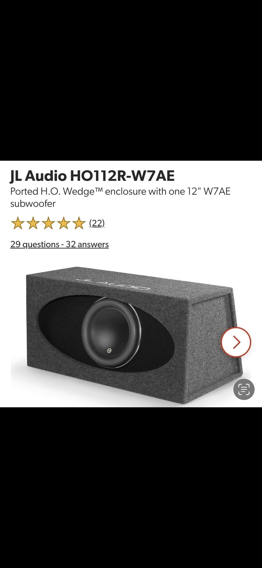 12inch Jl Audio HO112R-W7AE Subwoofer