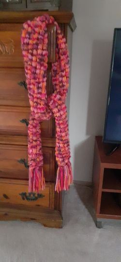 New, Hand Knit Lovely Long Warm Cable Knit Scarf