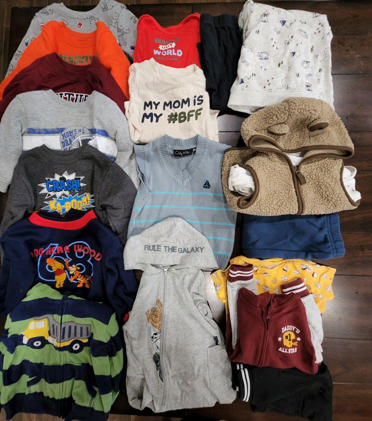 Baby Boy Winter Clothes, Lot Of 14 Sweaters And Outfits Size 18 Months