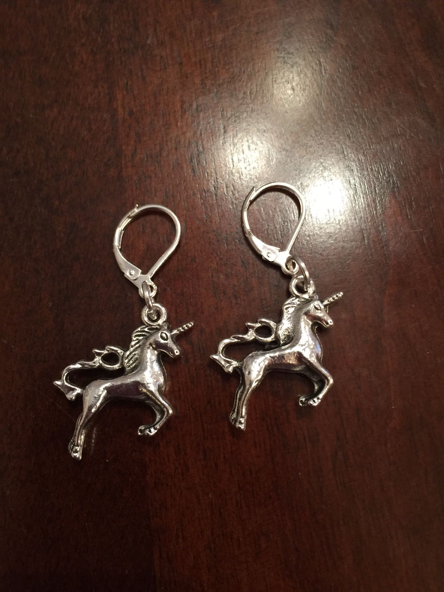 NEW Sterling Silver Dangle Earrings with 3D Unicorn Charms