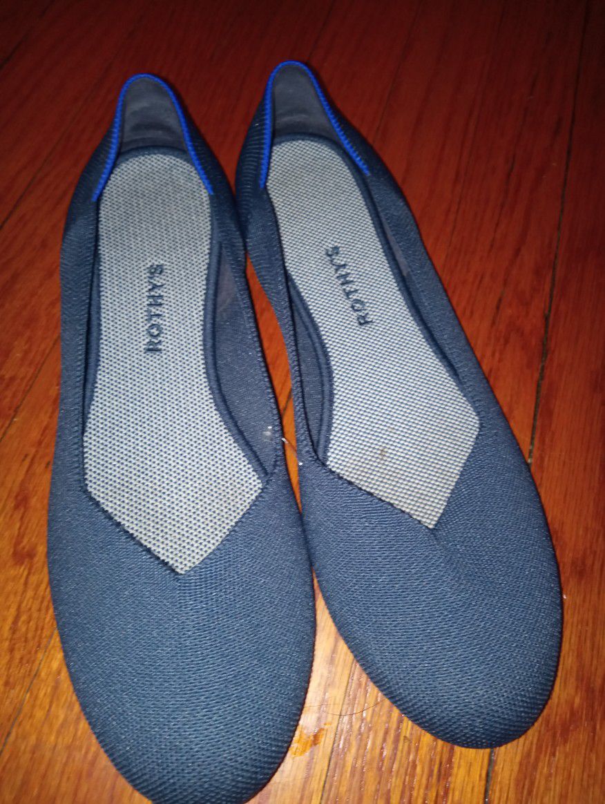 Rothy s Dark Blue Pointed Toe Flats Size 12.5