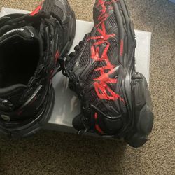 Black And Red Graffiti Balanciaga Runners 