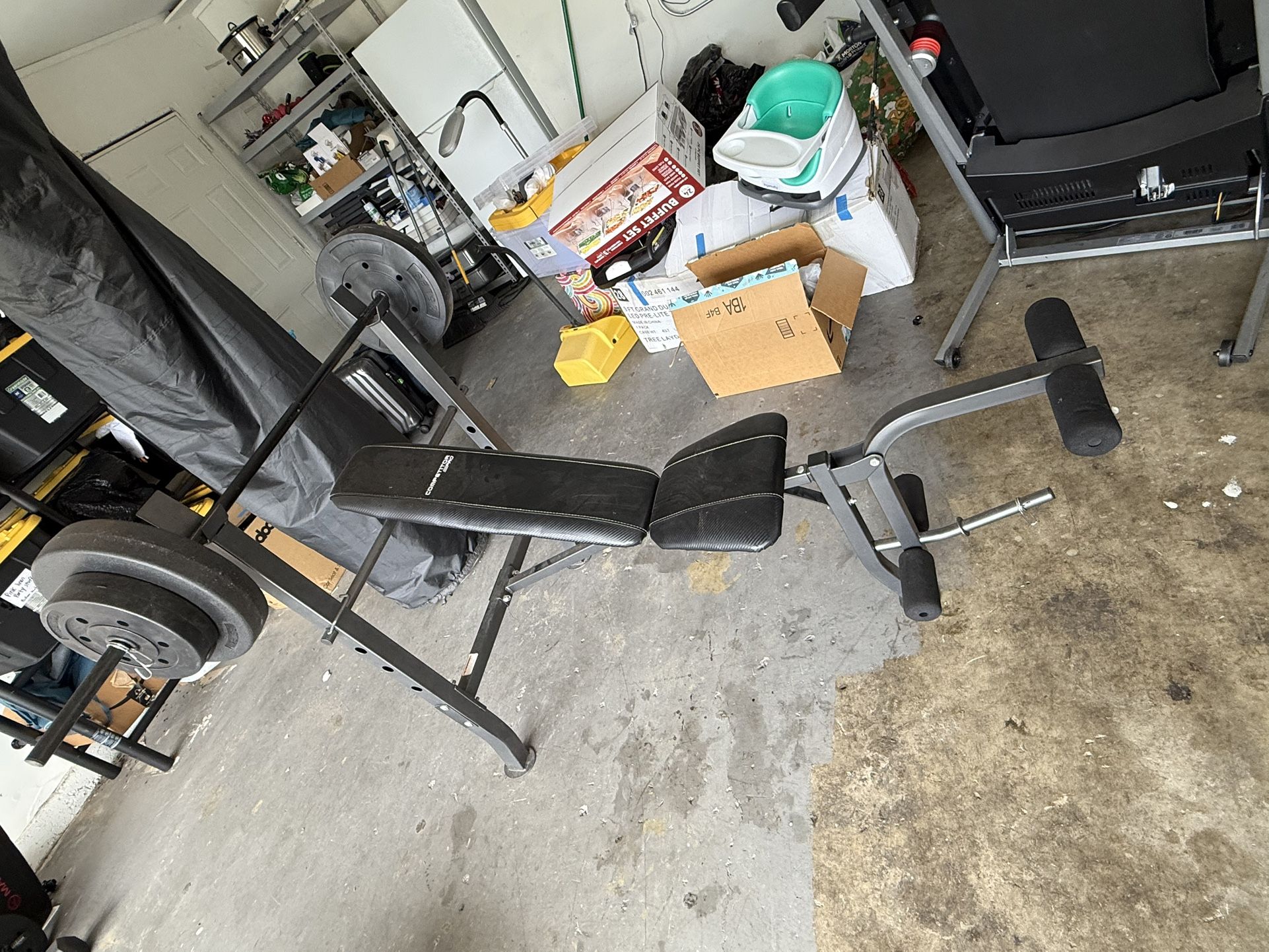 Bench Press And Bench Set With Weights