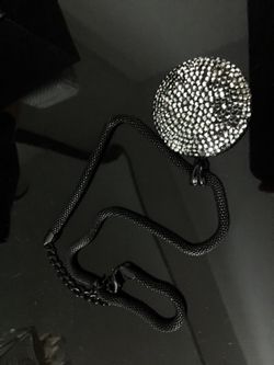 Jewelry : Black Chrystal pendant necklace