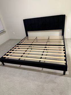 Black velvet king bed