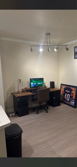 Desk  (Ikea Alex Drawers + Karlby Countertop)