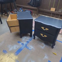 Black and gold nightstands