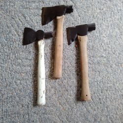 CARPENTER. HATCHETS. ONE IS A  PLUMB  BRAND.   100 BUCKS FOR ALL 3