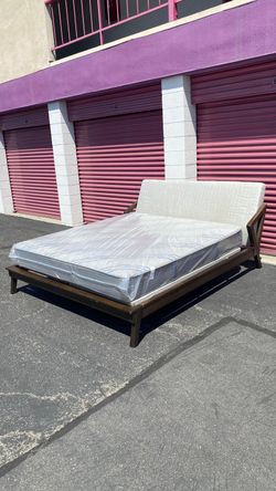 King bed frame with mattress