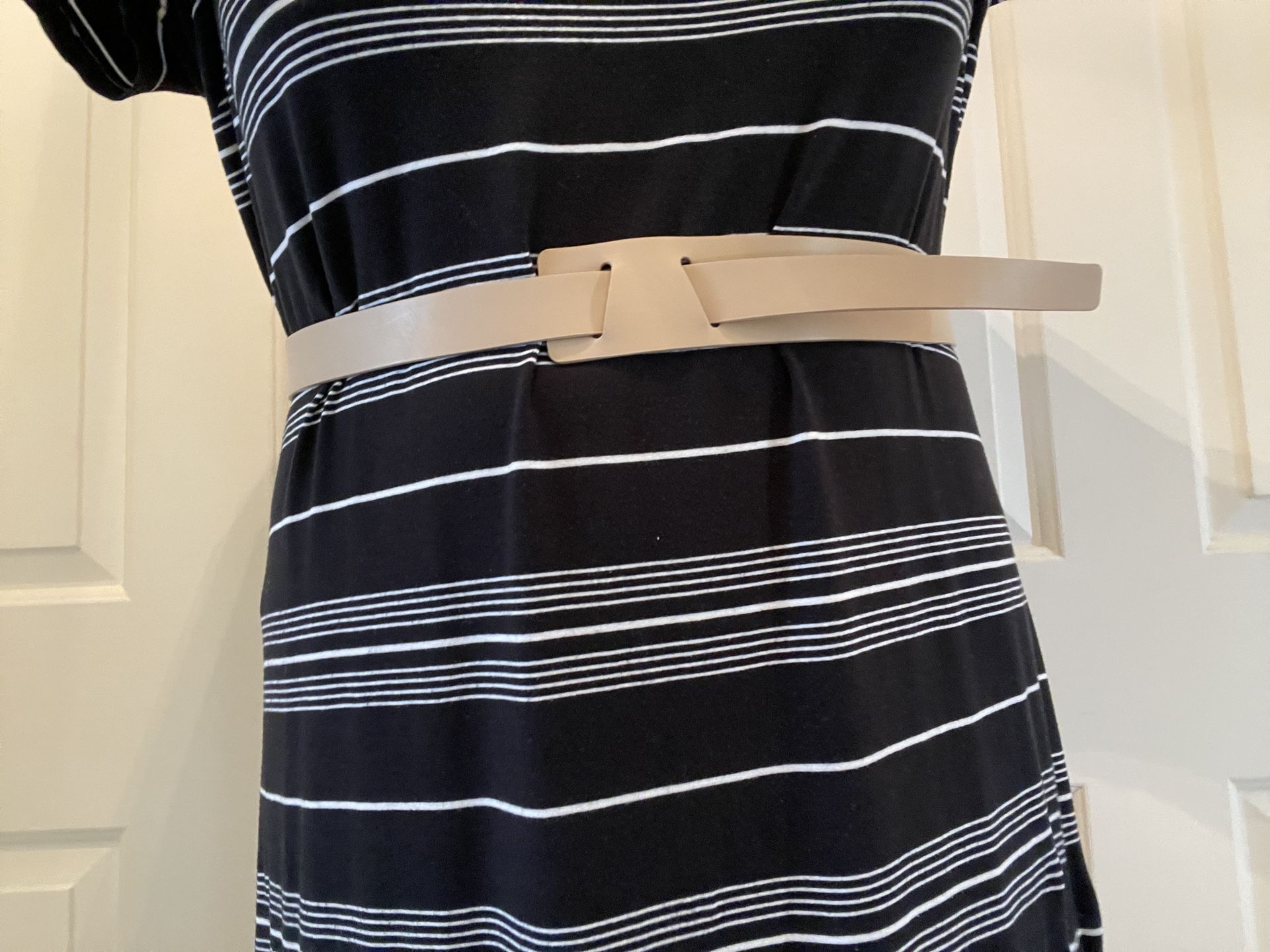 Nude Faux Leather Belt Womens Fashion Soft Cinch Belt Solid Adjustable