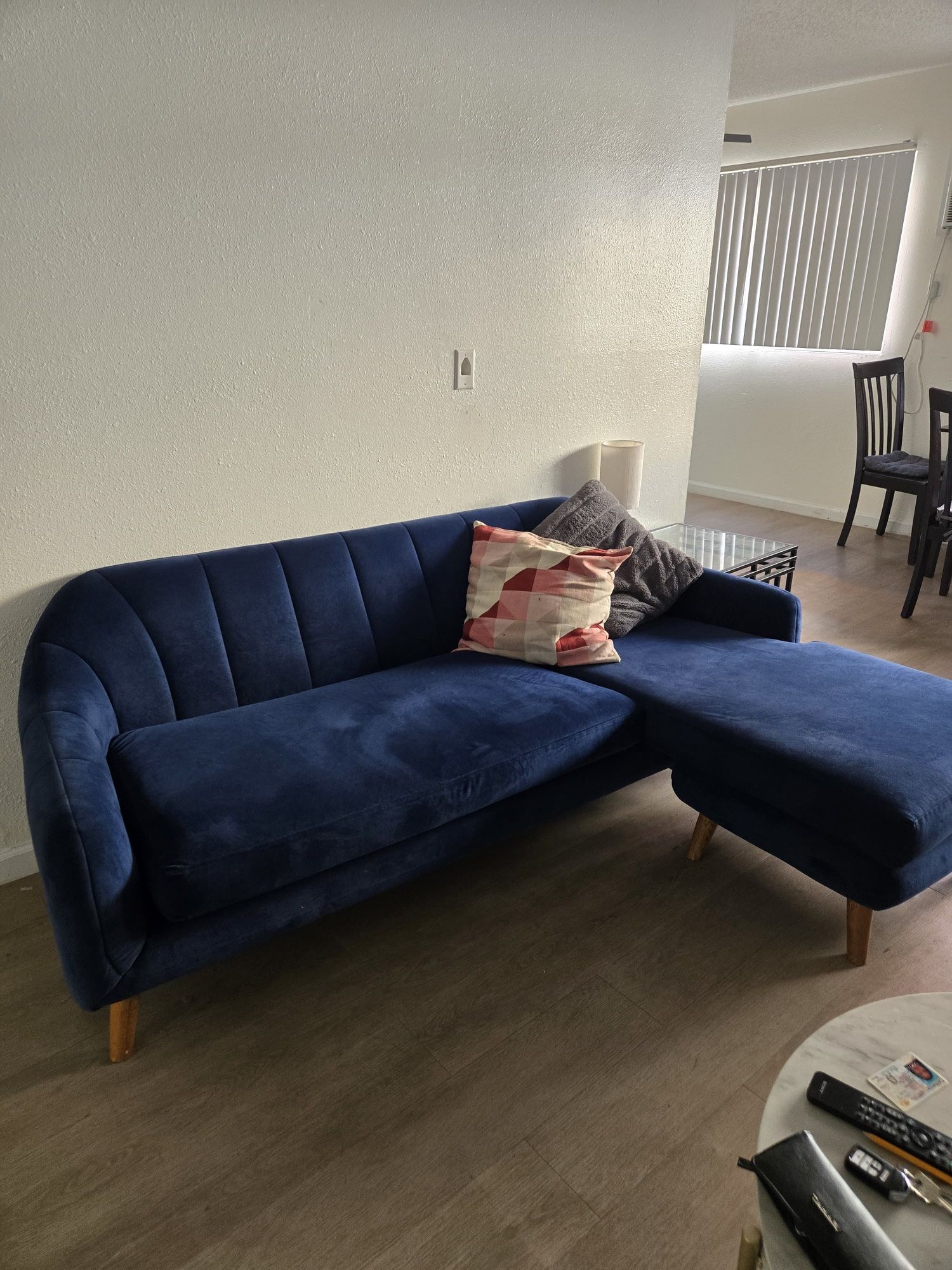 Blue Sofa w/Chaise