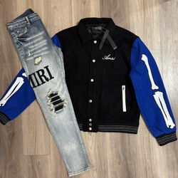 Amiri Men’s jeans and Jacket Set 