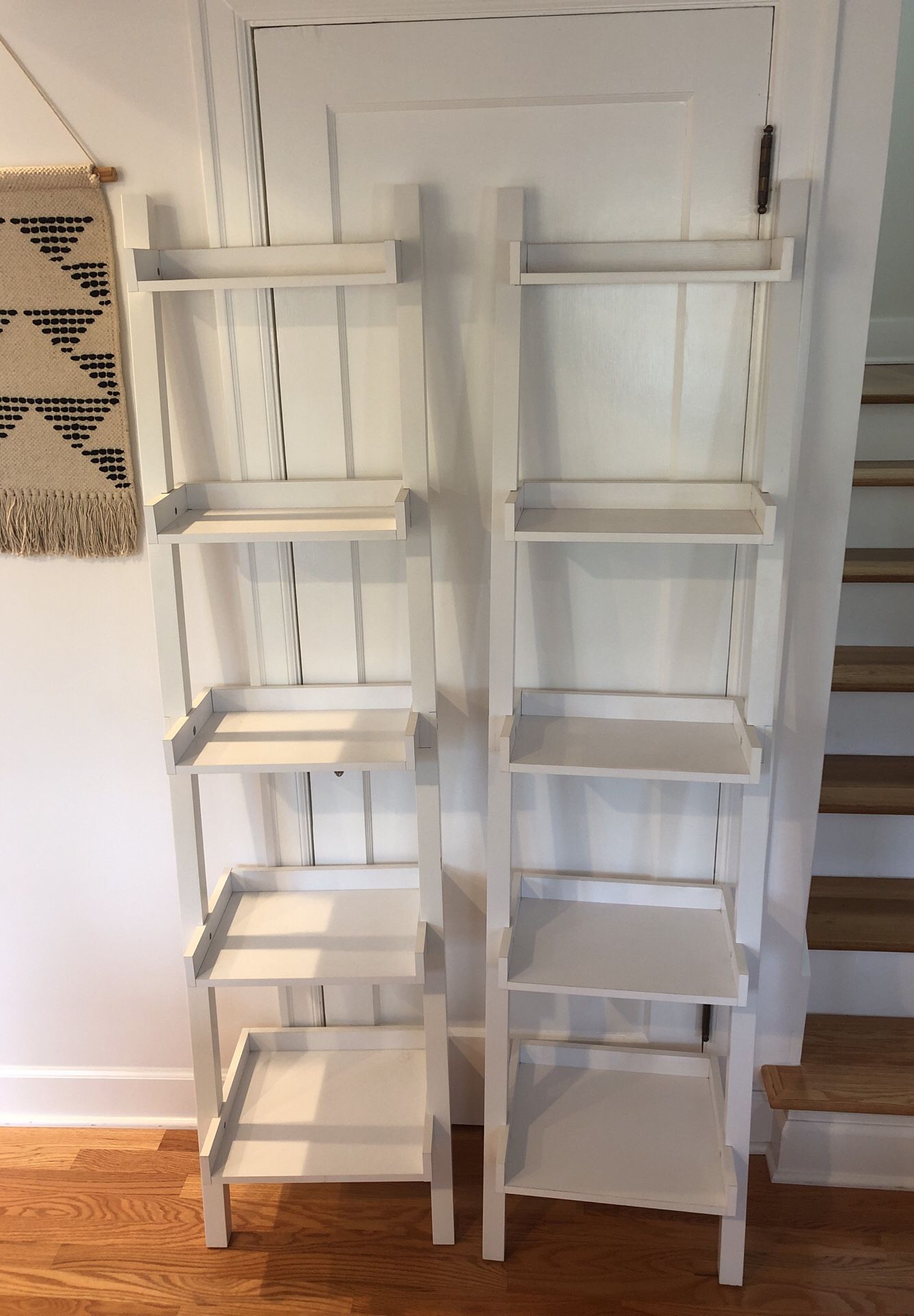 Leaning Bookshelves - White Shelves/Shelving