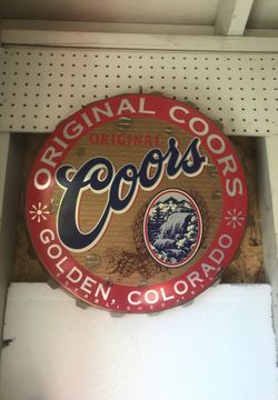 Vintage original Coors Beer aluminum sign