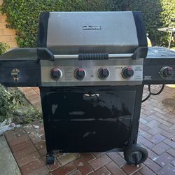 4-Burner Propane Gas Grill in Stainless Steel with Side Burner