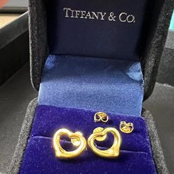 Tiffany & Co Heart Stud Earrings 11mm