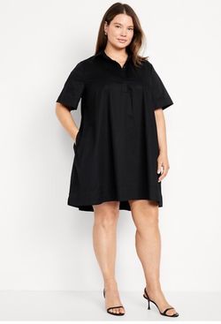 Old Navy women’s Black Mini Swing Dress Short Sleeve XL pockets shirt cami