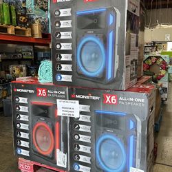 Monster X6 All-in-One PA Speaker With Stand And Microphone Brand New In Box Only $89