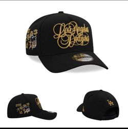 Los Angeles Dodgers Gold Script New Era 9FORTY Snapback Hat