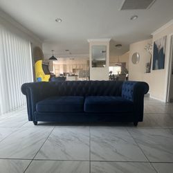 Blue Sofa And Stool Both For $275.00 Must Sell As Soon As Possible