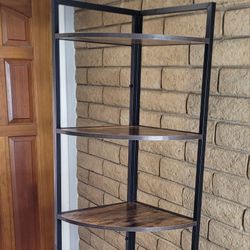 Rustic 6 Tier Tall Corner Bookshelf / Bookcase
