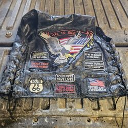 Men's Small Leather biker vest