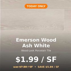 8”x48” porcelain tile today 10/29 only today