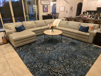 Large 12' × 12' leather sofa