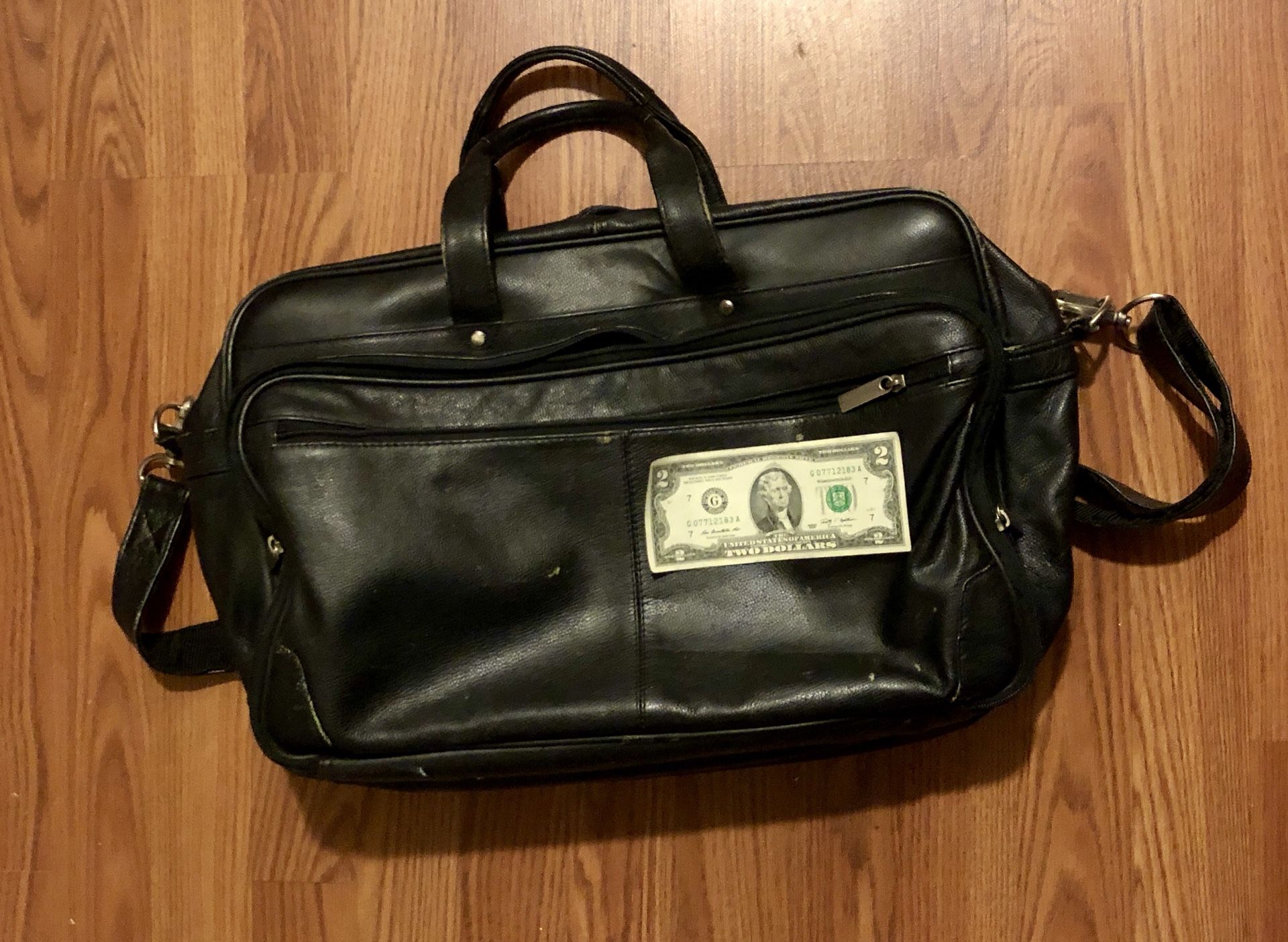 Leather laptop duffle bag