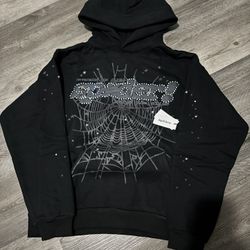 sp5der rhinestone punk v2 hoodie