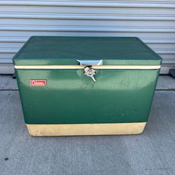 Vintage Coleman Metal Cooler Ice Chest 80s