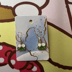 Delicate Keroppi earrings