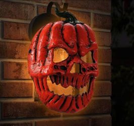 Evil Jack O Lantern Pumpkin Mask Halloween Costume Light Cover Orange Black