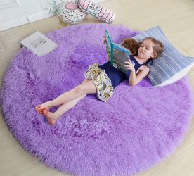 Purple Round Rugs 5Ft