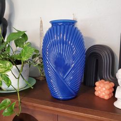 Vintage Cobalt Blue Art Deco Vase