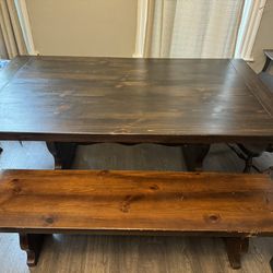 Farm Table And Bench Solid Wood 