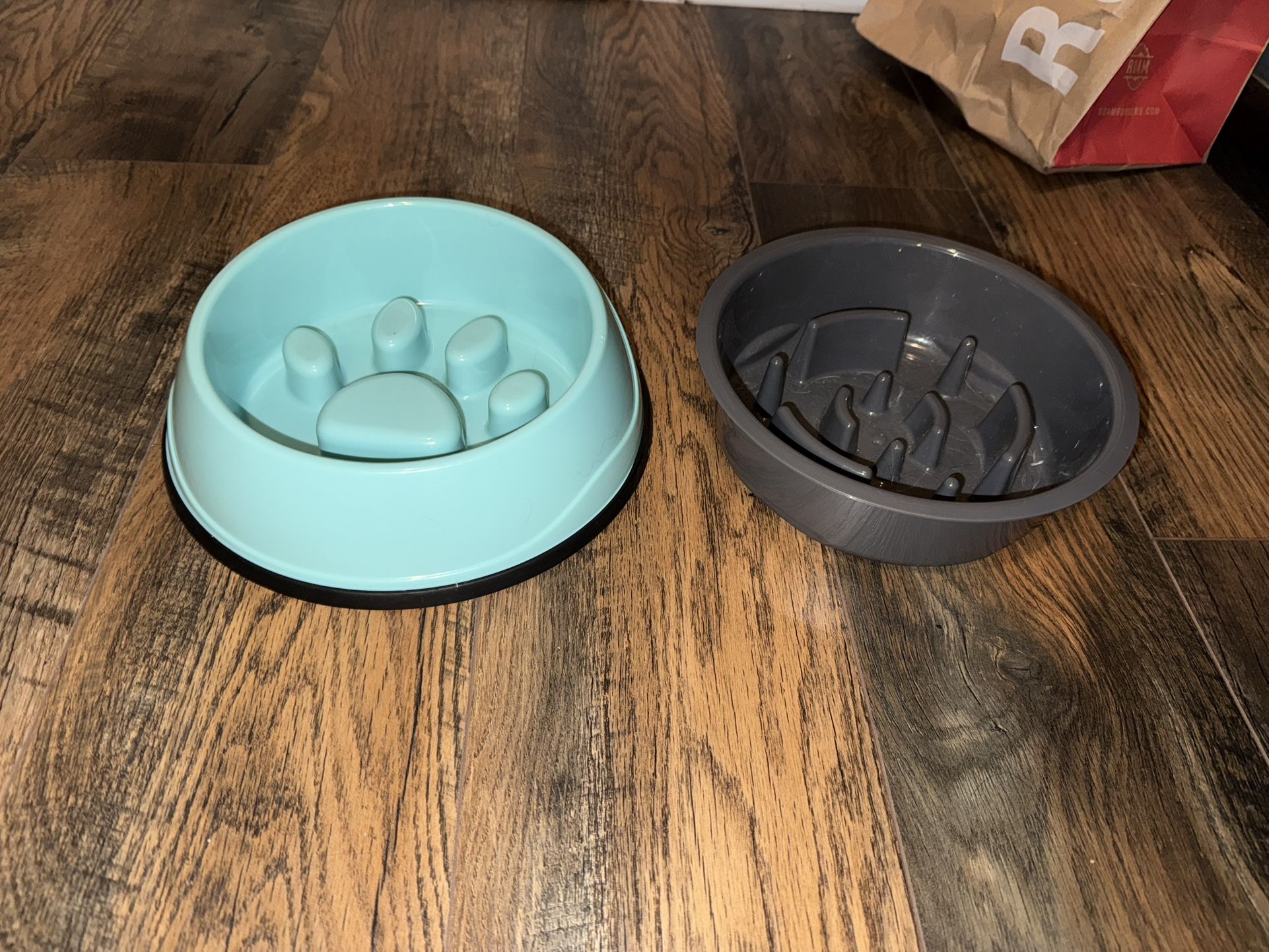 2 slow feeder dog bowls