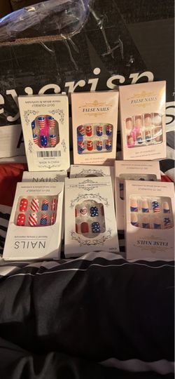 Patriotic Press-On False Nails Set of 6