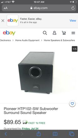 Pioneer HTP102-SW Subwoofer Surround Sound Speaker $30
