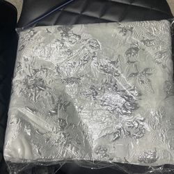 5 Yards White Sheer Flower Silver Lace Fabric African Wedding 