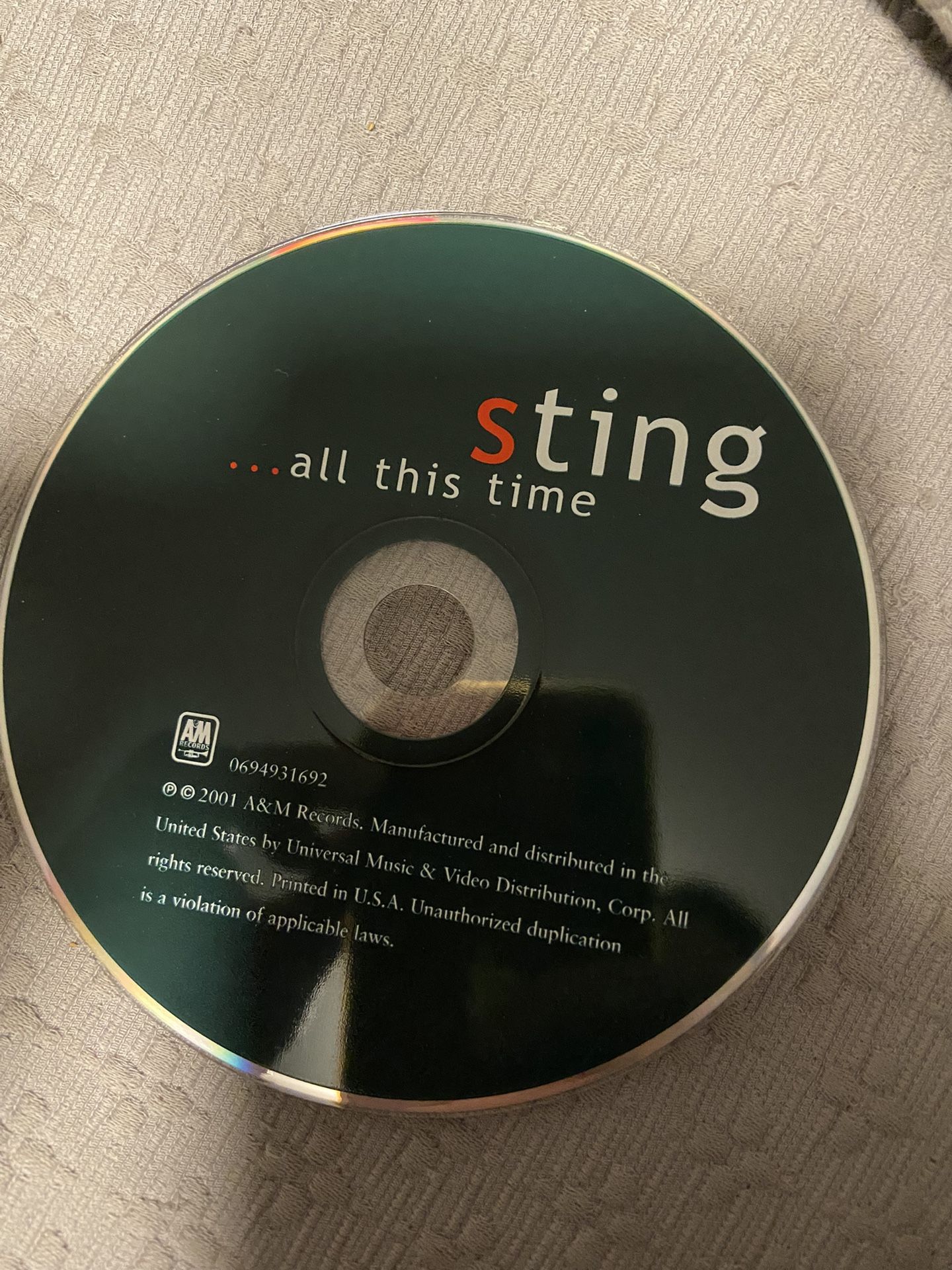 Free Sting CD All This Time