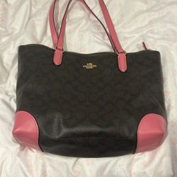 Pink & Brown Coach Purse 