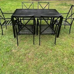 Beautiful Metal Patio Set Large Table and 6 Chairs OBO**