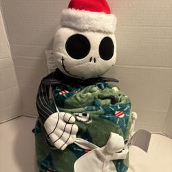 Disney's The Nightmare Before Christmas Santa Jack Skellington Buddy & Throw Blanket 