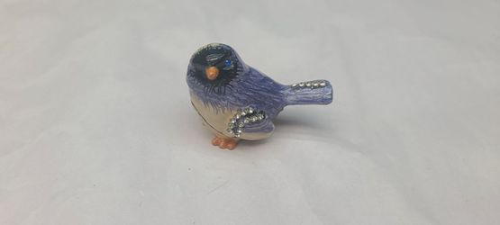 Cute Metal Bird Trinket Box  With Rhinestones