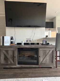 Tv stand with fireplace