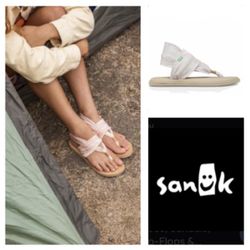 NEW!  Sanuk Women Yoga Sling 2 Prints Sandal In ‘Birch Palm’