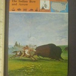 1980 Panarizon The Indian Bow And Arrow Hunter Buffalo Swift Deadly Weapon Large Over-sized Card Collectible Vintage Italy